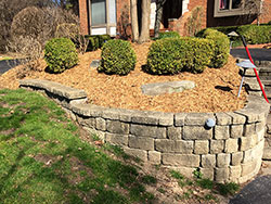 Elevated Corner Flowerbed along side a staircase